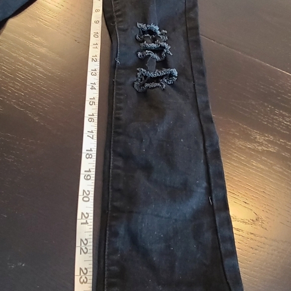 Killstar Black Distressed Mesh Skinny Jeans, Small - Picture 6 of 8